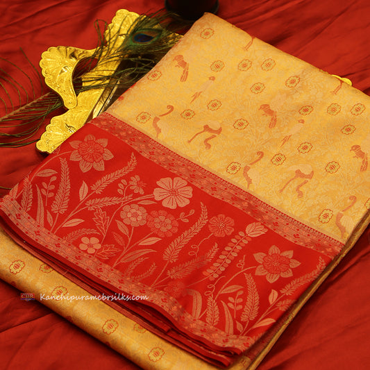 KANCHI PEACH GOLD SAREE