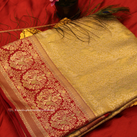 KANCHI LIME GREEN GOLD SAREE