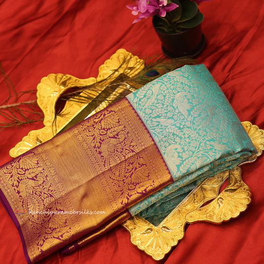 KANCHI AQUA BLUE SAREE