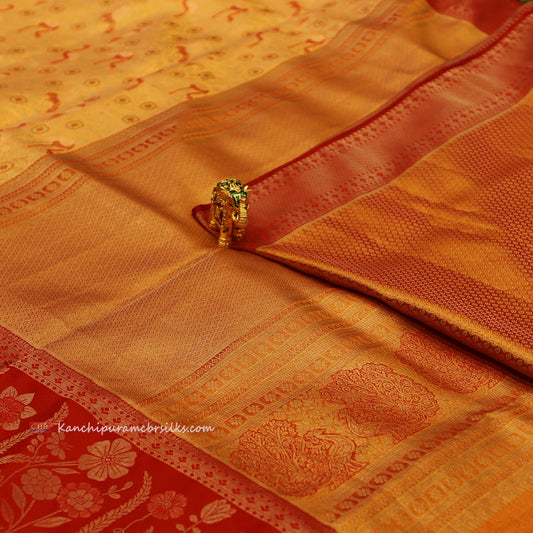 KANCHI PEACH GOLD SAREE