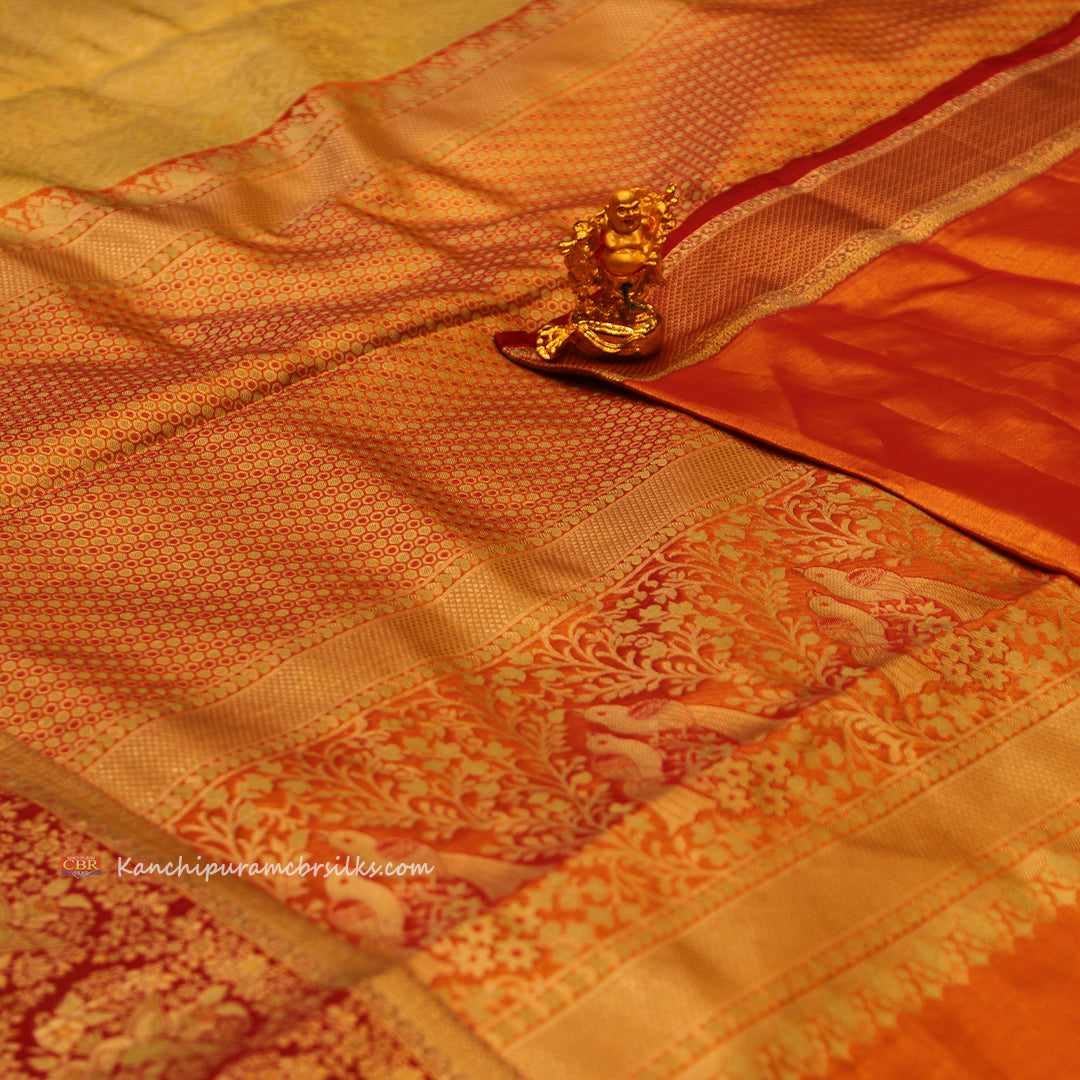 KANCHI LIME GREEN GOLD SAREE