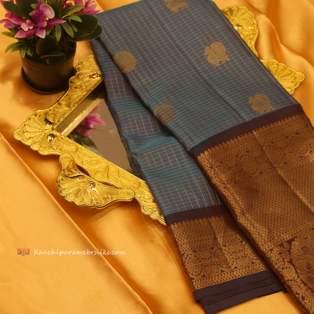 KANCHI INDIGO BLUE SAREE