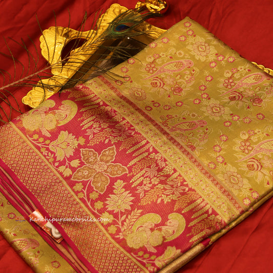 KANCHI LIGTH PISTA GREEN SAREE