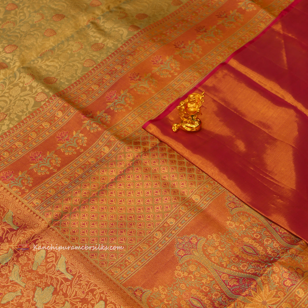 KANCHI PESTAL GREEN GOLD SAREE