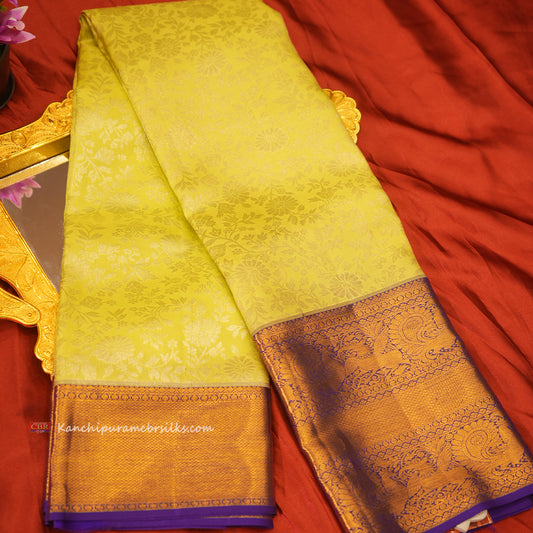KANCHI LIGHT LEMON YELLOW SAREE