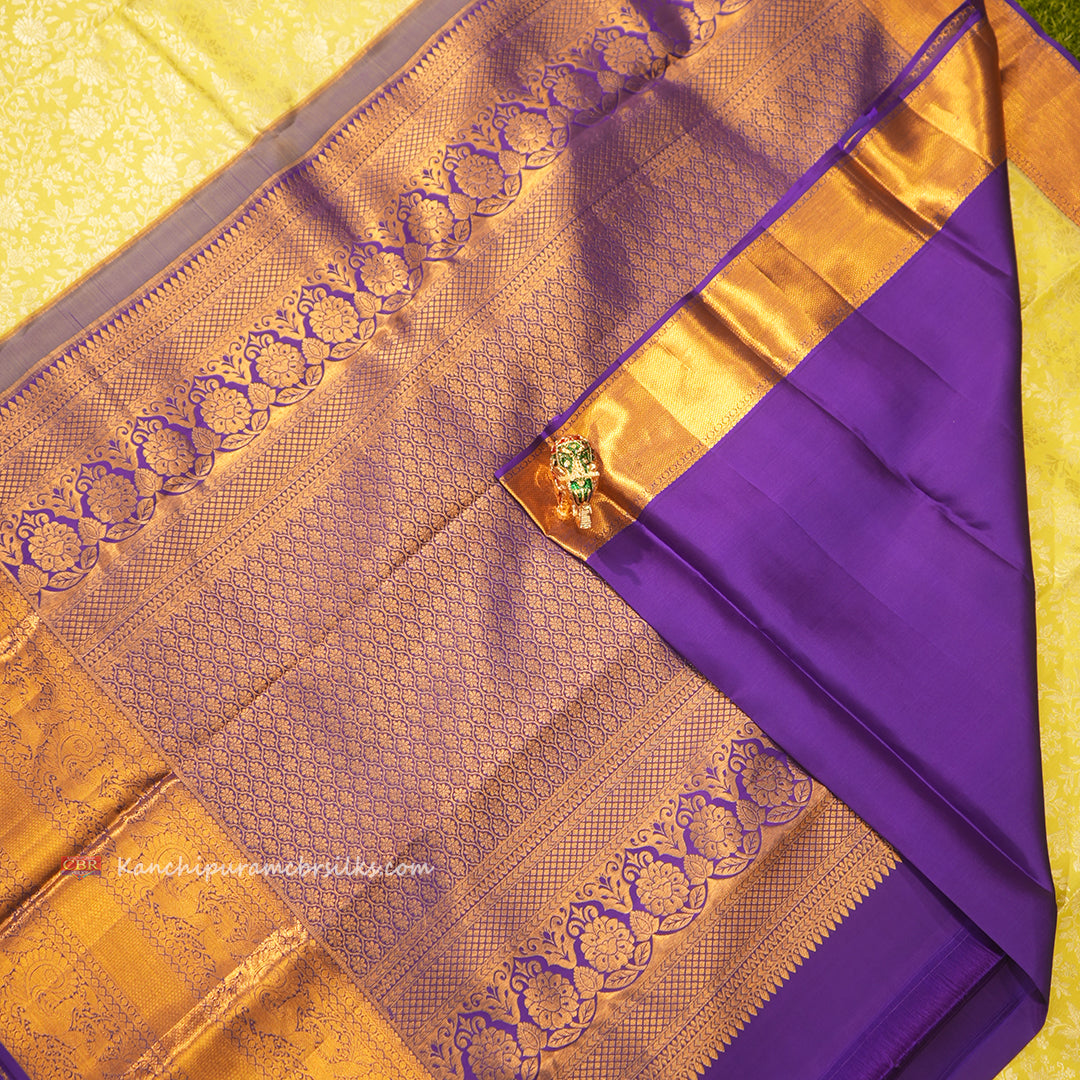 KANCHI LIGHT LEMON YELLOW SAREE