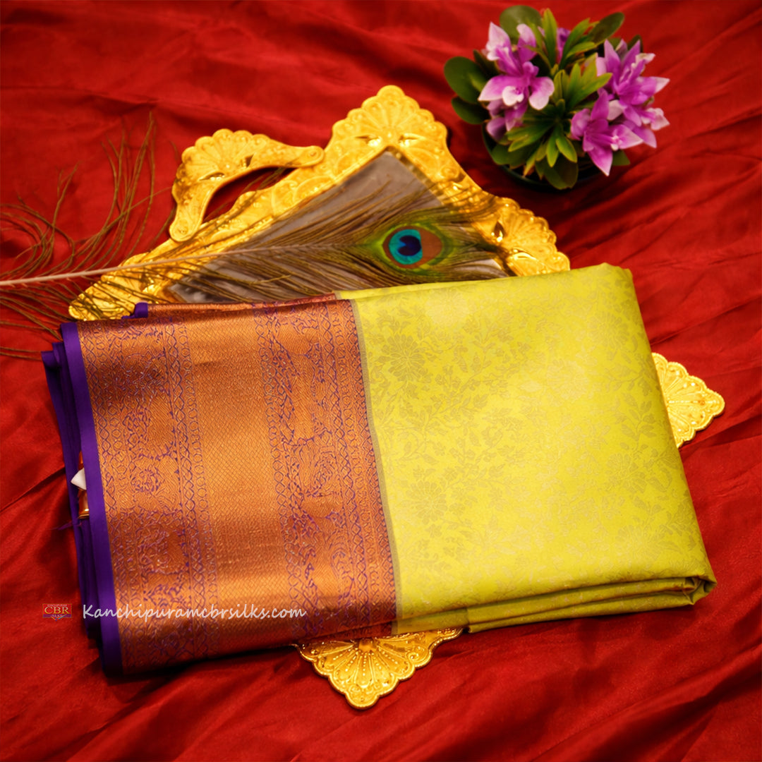 KANCHI LIGHT LEMON YELLOW SAREE
