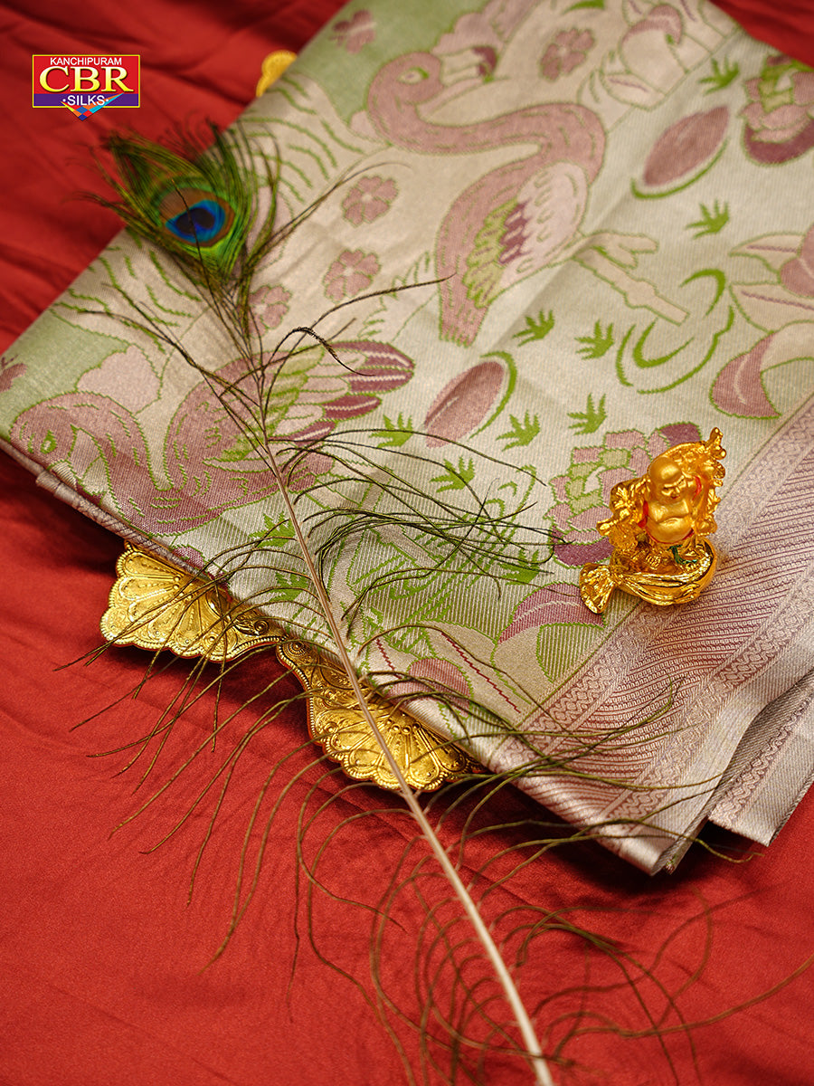 KANCHI PESTEL GREEN SAREE
