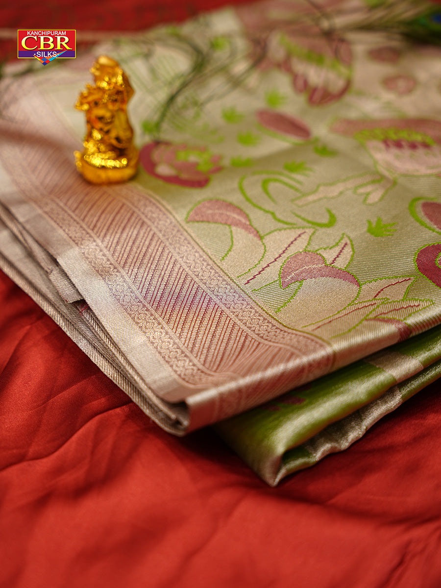 KANCHI PESTEL GREEN SAREE