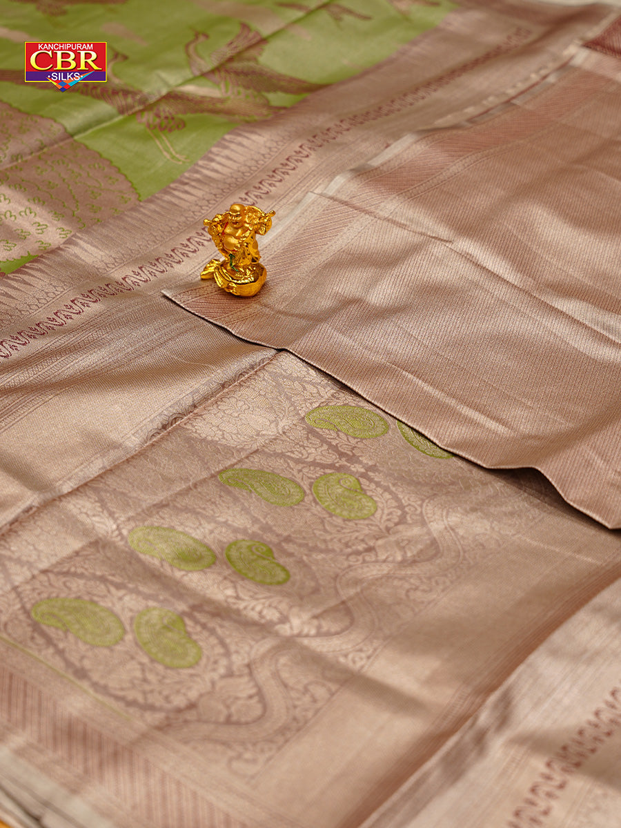 KANCHI PESTEL GREEN SAREE