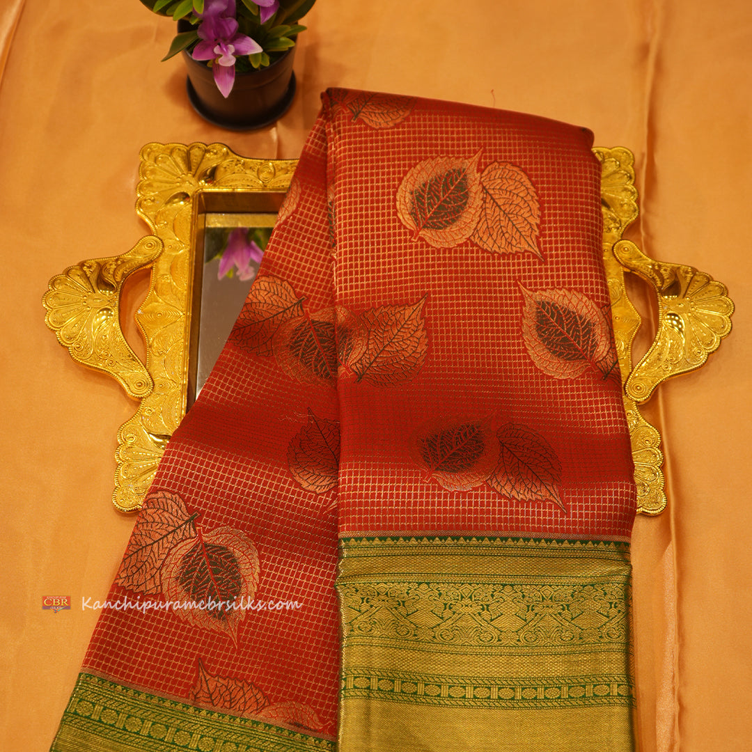 KANCHI RED MAROON SAREE